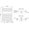 Mexen Hades vonios radiatorius 800 x 600 mm, 357 W, chromuotas - W104-0800-600-00-01