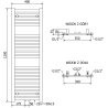 Mexen Hades vonios gyvatukas 1200 x 400 mm, 373 W, chromas - W104-1200-400-00-01