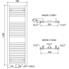 Mexen Hades vonios radiatorius 1200 x 400 mm, 472 W, antracitas - W104-1200-400-00-66