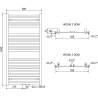 Mexen Hades vonios radiatorius 1200 x 600 mm, 527 W, chromas - W104-1200-600-00-01