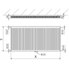Mexen CC11 plokščių radiatorių 300 x 1800 mm, apatinis centrinis prisijungimas, 880 W, balta - W6C11-030-180-00