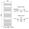 Mexen Mars vonios radiatoriaus 1500 x 500 mm, 626 W, antracitas - W110-1500-500-00-66