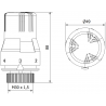 Mexen Uni-G juoda termostatinė radiatoriaus galvutė - W908-002-70