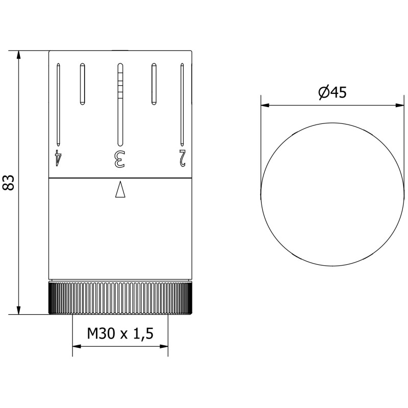 Mexen Uni-T Auksinė termostatinė radiatoriaus galvutė - W908-005-50