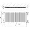 Mexen CC21 plokštelinė radiatoriaus sistema 300 x 2400 mm, apatinis centrinis prijungimas, 1767 W, balta - W6C21-030-240-00