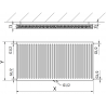 Mexen CC21 radiatorius 500 x 1600 mm, apatinis centrinis prijungimas, 1772 W, baltas - W6C21-050-160-00