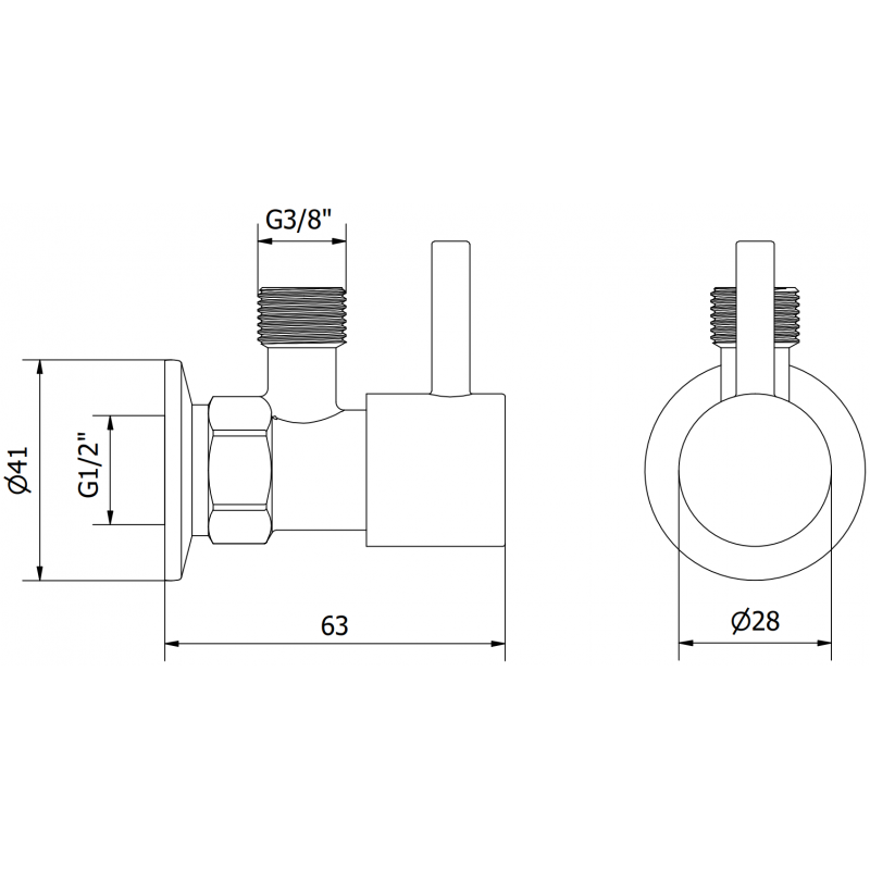 Mexen R1 kampinis vožtuvas baterijoms 1/2"x3/8", auksinis - 79970-50
