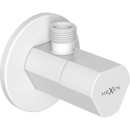 Mexen T kampinis vožtuvas maišytuvui 1/2"x3/8", baltas - 79973-20