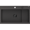 Mexen Omar granitinis vienos kameros plautuvė 800 x 480 mm, juodas taškuotas, juodas sifonas - 6520801005-76-B