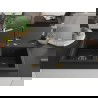 Mexen Hektor dviejų skyrių granitinė kriauklė 800 x 480 mm, juoda/sidabrinė metalika, auksinis sifonas - 6521802000-73-G