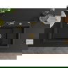 Mexen Omar granitinė vieno dubens plautuvė 800 x 480 mm, juoda/auksinė metaliko, auksinis sifonas - 6520801005-75-G