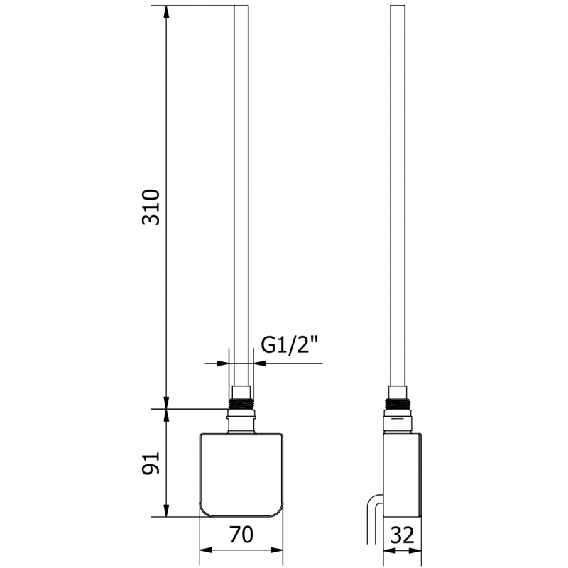 Mexen FA-05W elektrinė kaitinimo grzałka 300 W, balta - W958-0300-20