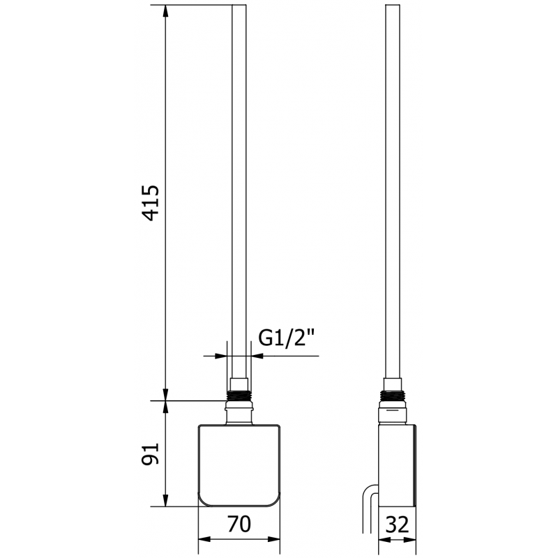 Mexen FA-05W elektrinis kaitinimo elementas 450 W, juodas - W958-0450-70