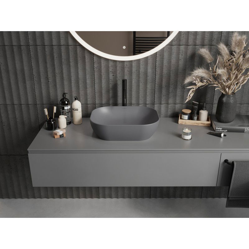 Mexen Rosa stalviršio praustuvas 50 x 40 cm, tamsiai pilkas matinis - 21095071