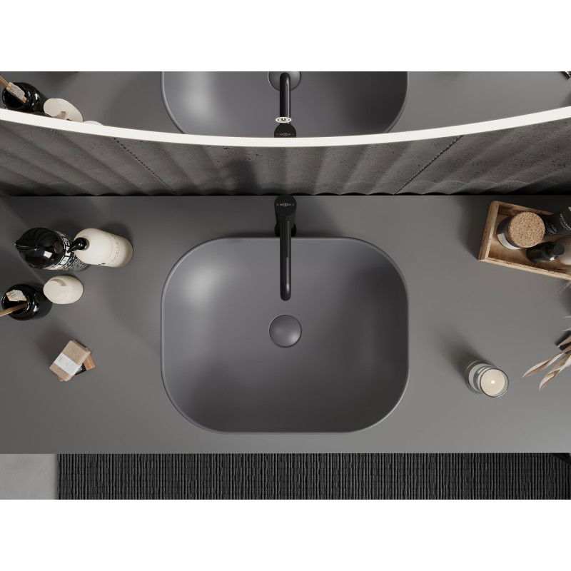 Mexen Rosa stalviršio praustuvas 50 x 40 cm, tamsiai pilkas matinis - 21095071