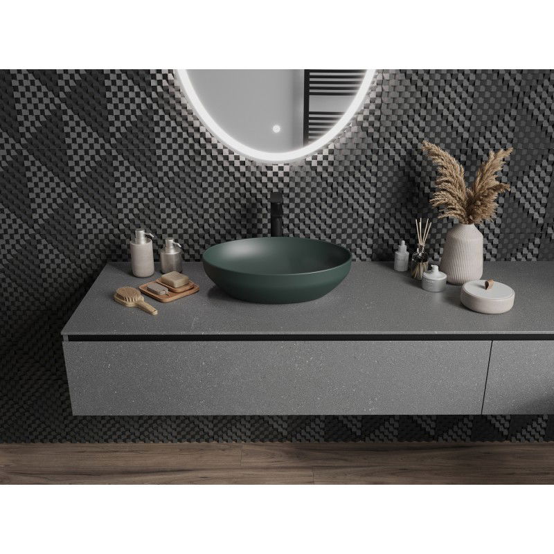 Mexen Cornelia stalviršio praustuvas 50 x 37 cm, tamsiai žalia matinė - 21885047