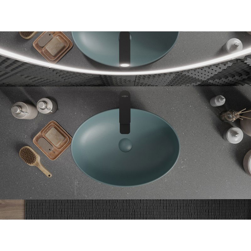 Mexen Cornelia stalviršinis praustuvas 50 x 37 cm, šviesiai žalia matinė - 21885048