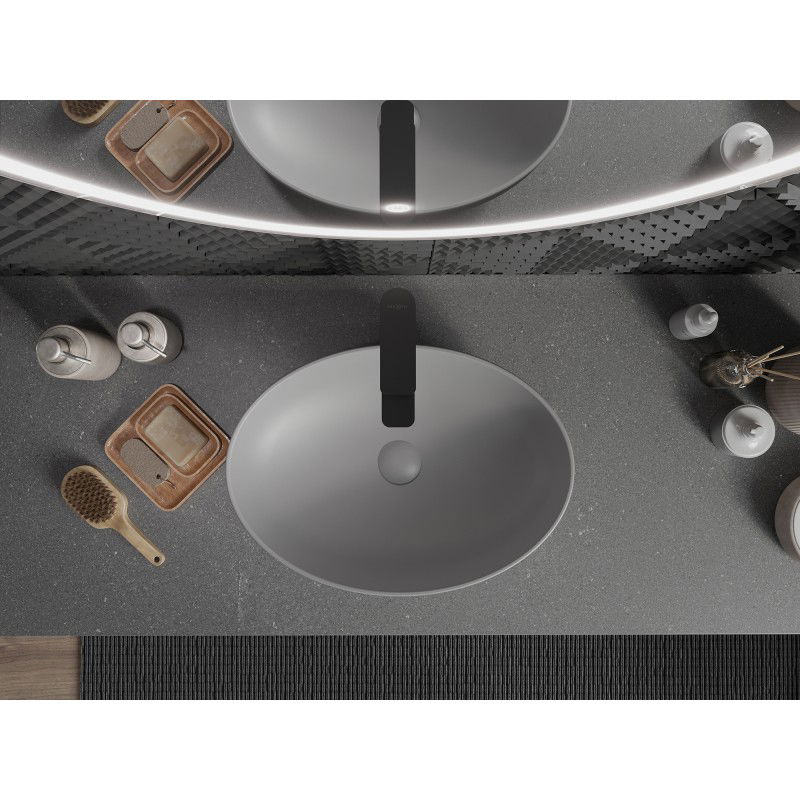 Mexen Cornelia antstalinis praustuvas 50 x 37 cm, šviesiai pilka matinė - 21885061