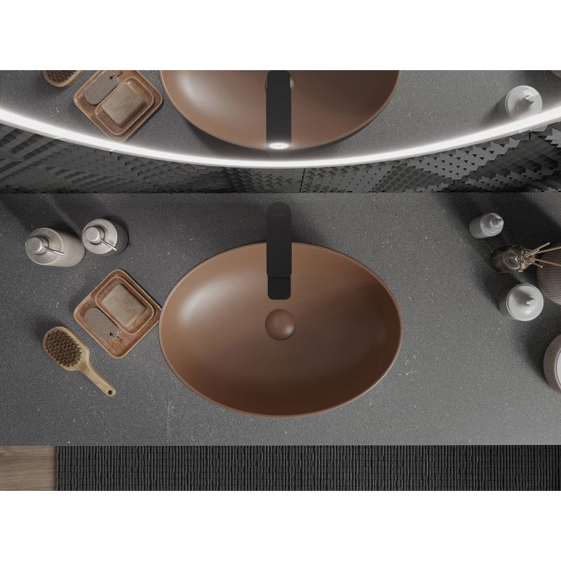 Mexen Cornelia praustuvas ant stalviršio 50 x 37 cm, rudos matinės spalvos - 21885068