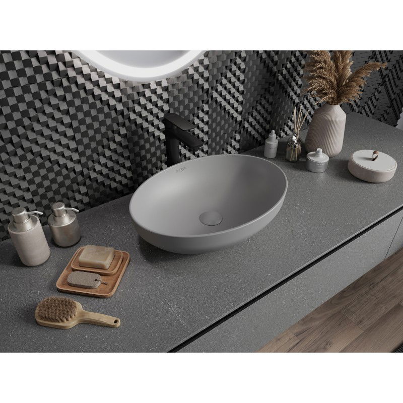 Mexen Cornelia antstalinis praustuvas 50 x 37 cm, šviesiai pilka matinė - 21885061