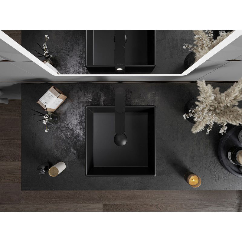 Mexen Goya stalviršio praustuvas 35 x 35 cm, juodas matinis - 22183585