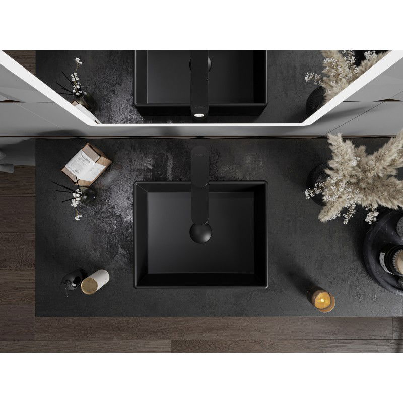 Mexen Goya ant stalviršiaus montuojamas praustuvas 40 x 32 cm, juodas matinis - 22184085