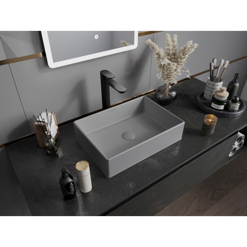 Mexen Goya stalviršio praustuvas 45 x 32 cm, šviesiai pilka matinė - 22184561