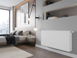 Mexen Flat CCF33 plokščias radiators 900 x 900 mm, apatinis centrinis prijungimas, 2701 W, baltas - W6C33F-090-090-00