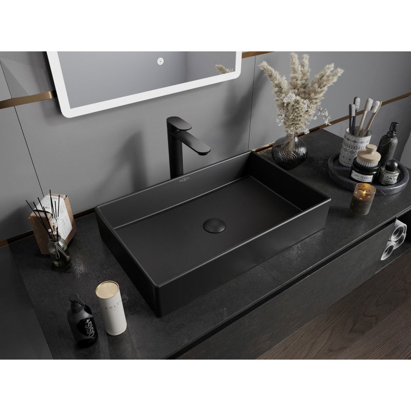 Mexen Goya praustuvo ant stalviršio 60 x 37 cm, juodas matinis- 22186085