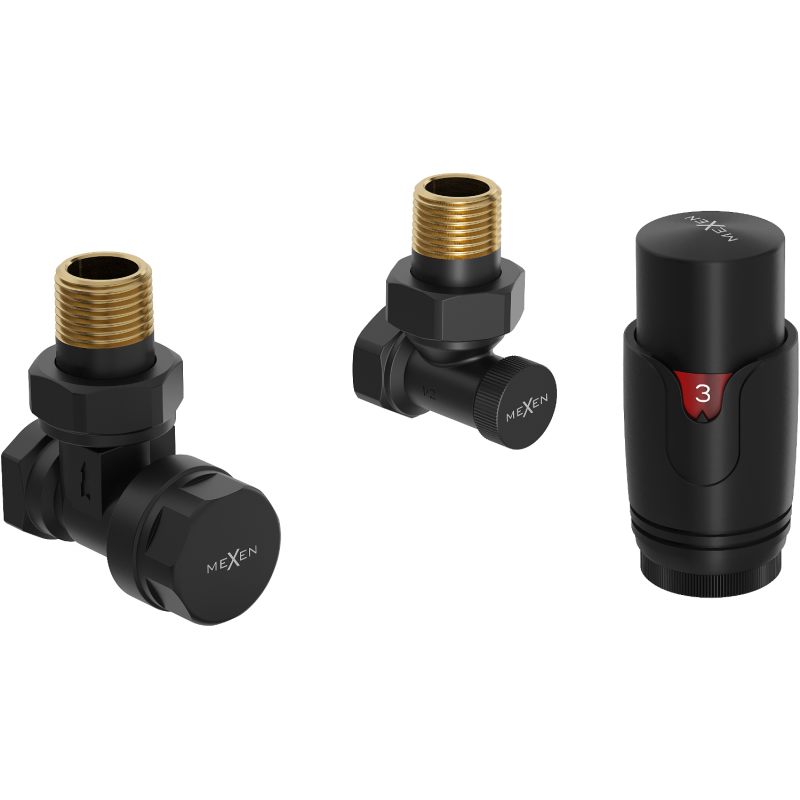 Mexen G00 termostatinis kampinis komplektas, juodas - W901-900-70