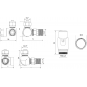 Mexen G00 ašinė termostatinė sistema, auksinė - W903-900-50
