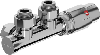 Mexen G00 termostatinis kampinis rinkinys, Duplex, DN50, chromas - W907-900-01