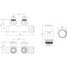 Mexen G00 termostatinis kampinis rinkinys, Duplex, DN50, chromas - W907-900-01