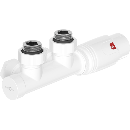 Mexen G00 termostatinis kampinis rinkinys, Duplex, DN50, baltas - W907-900-20