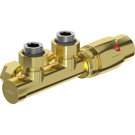 Mexen G00 kampinis termostatinis rinkinys, Duplex, DN50, auksinis - W907-900-50