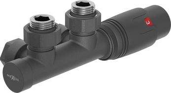 Mexen G00 termostatinių vožtuvų komplektas kampinis, Duplex, DN50, antracitas - W907-900-66