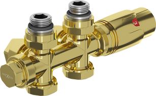 Mexen G00 termostatinis rinkinys kampinis/tiesus, Duplex, DN50, auksinis - W908-900-50