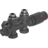 Mexen G00 termostatinis komplektas kampinis/ tiesus, „Duplex“, DN50, antracitas - W908-900-66