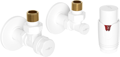 Mexen G00 termostatinis kampinis komplektas su maskavimo elementu R, baltas - W901-900-904-20