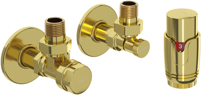 Mexen G00 termostatinis komplektas su kampiniu dangteliu R, auksinis - W901-900-904-50