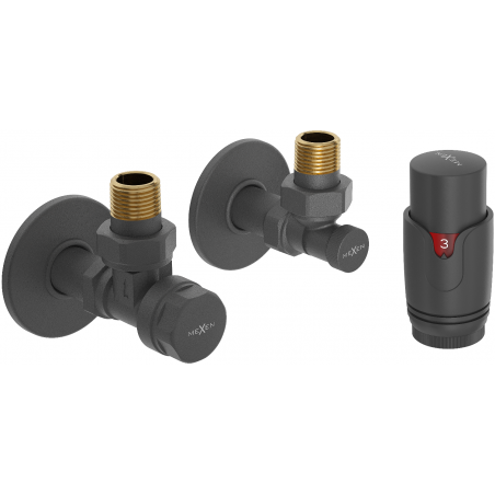 Mexen G00 termostatinis kampinis komplektas su danga R, antracito - W901-900-904-66