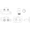Mexen G00 kampinis termostatinis rinkinys su gaubtu R, Duplex, DN50, baltas - W907-900-905-20
