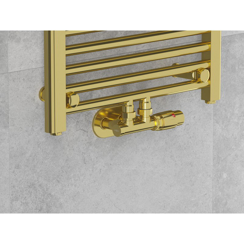 Mexen G00 kampinis termostatinis komplektas su R maskuote, Duplex, DN50, auksinis - W907-900-905-50