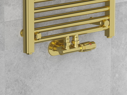 Mexen G00 termostatinis kampinis komplektas su maskuotėmis R, Duplex, DN50, auksinis - W907-900-905-50