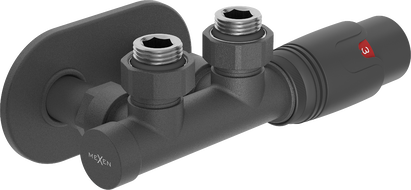 Mexen G00 termostatinis kampinis rinkinys su dangteliu R, Duplex, DN50, antracitas - W907-900-905-66