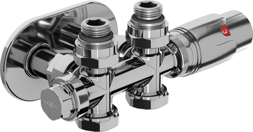 Mexen G00 kampinis/tiesus termostatinis rinkinys su R apdaila, Duplex, DN50, chromas - W908-900-905-01