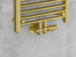 Mexen G00 termostatinės kampinės/tiesios varčios su R maskavimo komplektu, duplex, DN50, auksinė - W908-900-905-50