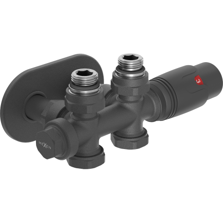 Mexen G00 kampinis/tiesus termostatinis komplektas su R dangteliu, Duplex, DN50, antracitas - W908-900-905-66