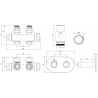 Mexen G00 termostatinio kampo ar tiesios jungties rinkinys su dangteliu, Duplex, DN50, juodas - W908-900-905-70