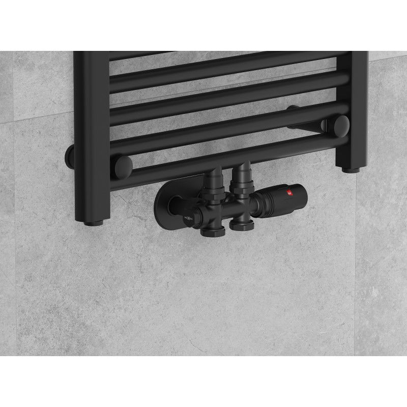 Mexen G00 termostatinis kampinis/tiesus rinkinys su dangteliu R, Duplex, DN50, juodas - W908-900-905-70